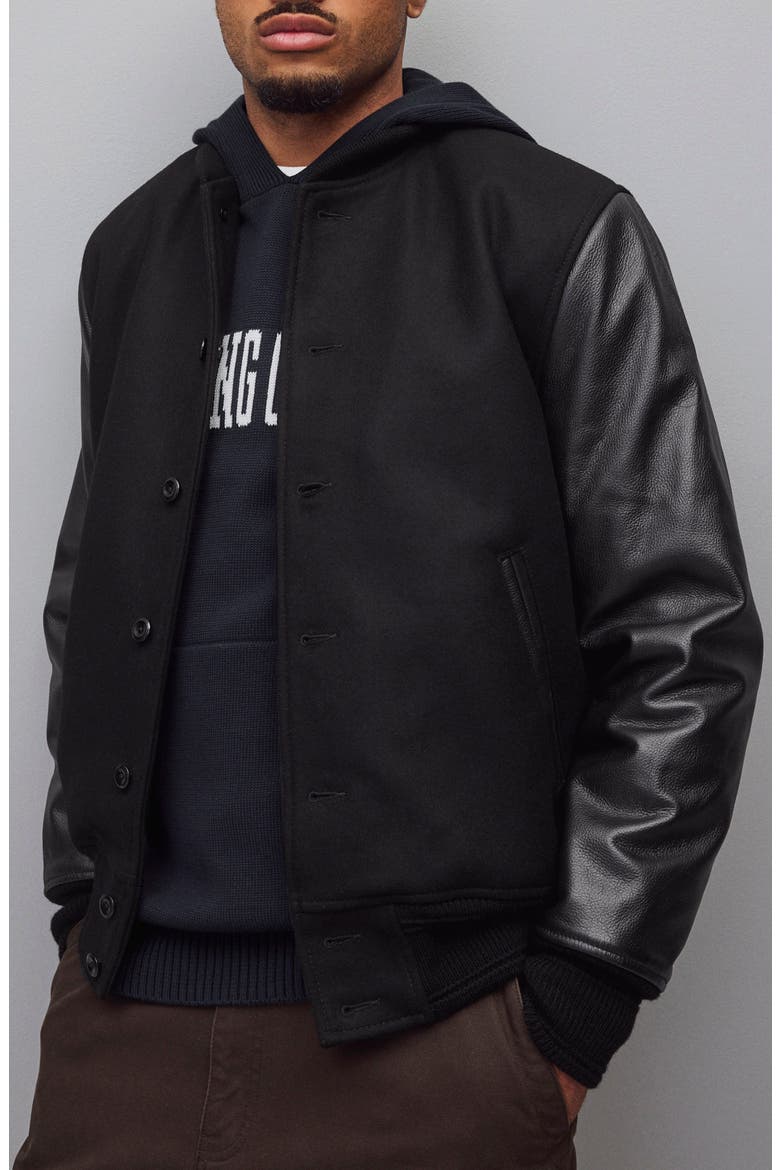 Wool & Cashmere Award Jacket, Main, color, BLACK