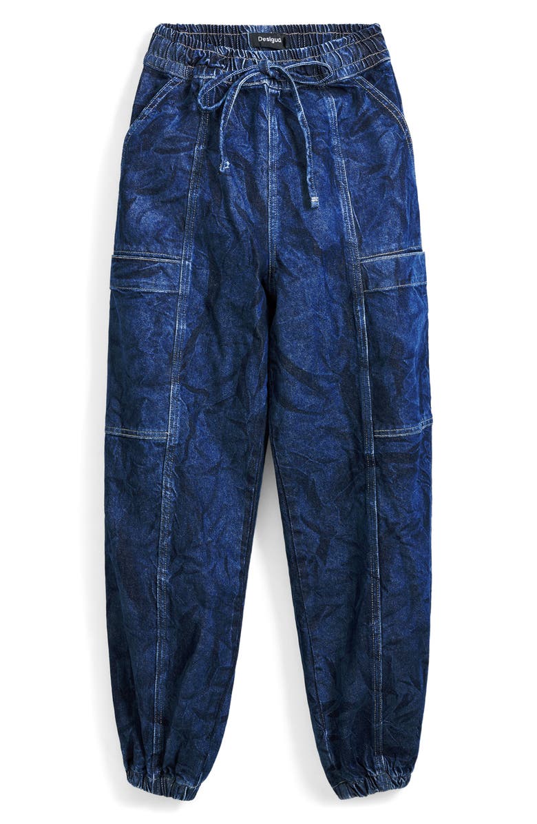 Desigual Denim Cargo Joggers, Alternate, color, Dark Blue