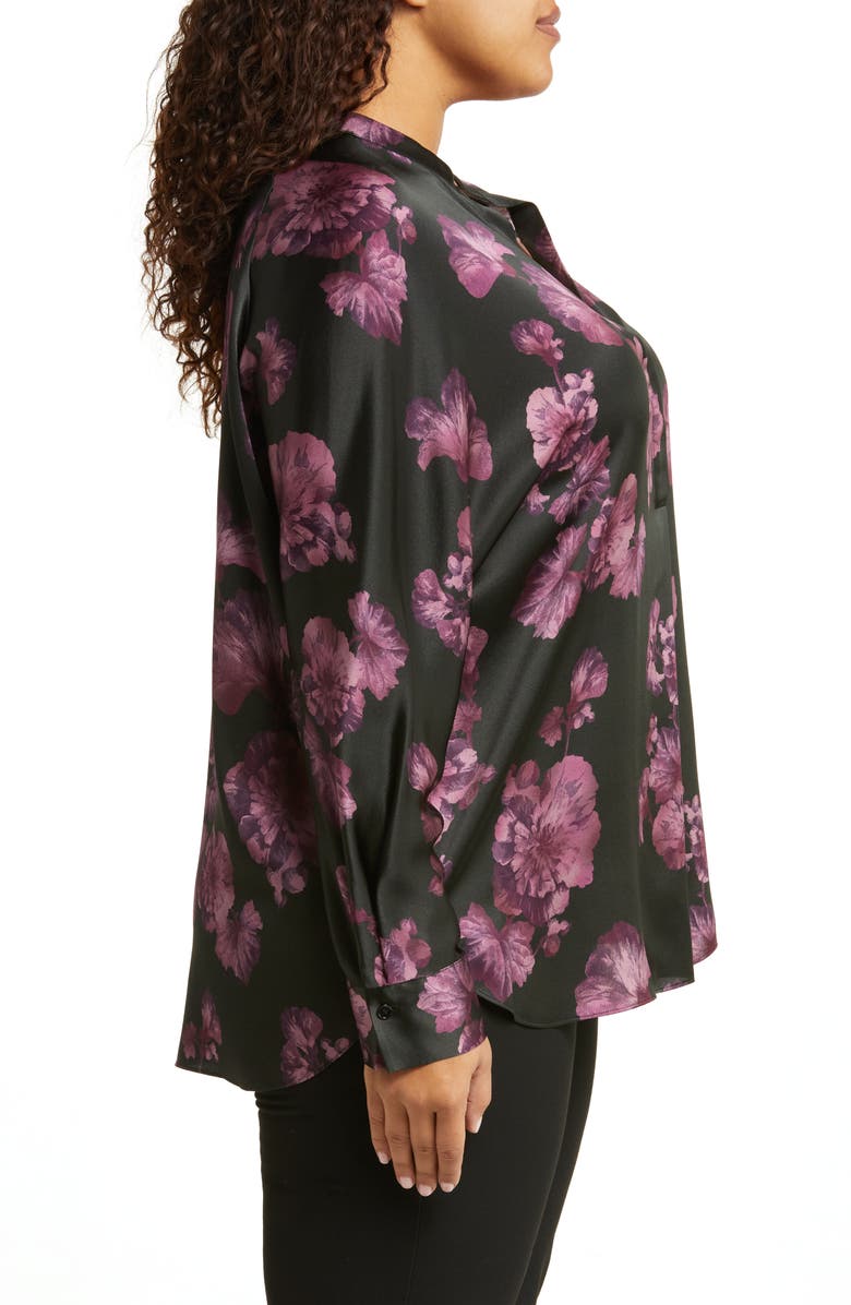 Vince Begonia Print Silk Popover Top, Alternate, color, 