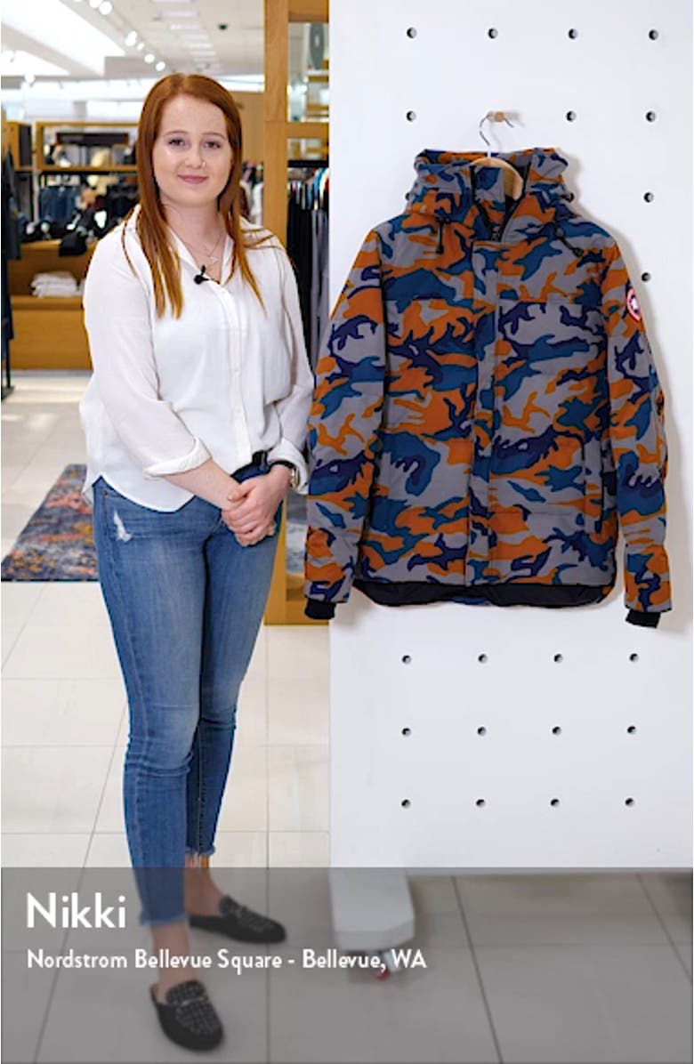 Macmillan Camo Water Resistant Down Parka, sales video thumbnail