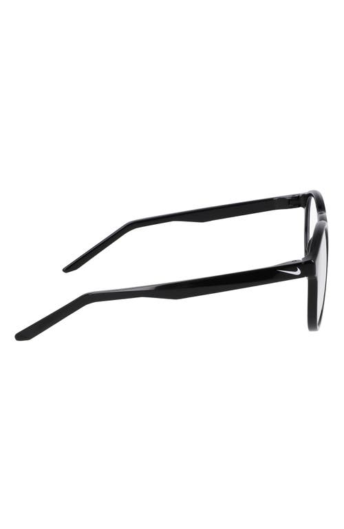 Nike Swerve 51mm Round Blue Light Blocking Reading Glasses In Black