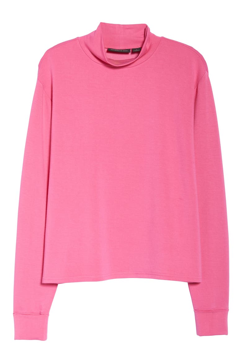 Mock Neck Sweatshirt (Nordstrom Exclusive), Alternate, color, PINK SHOCK