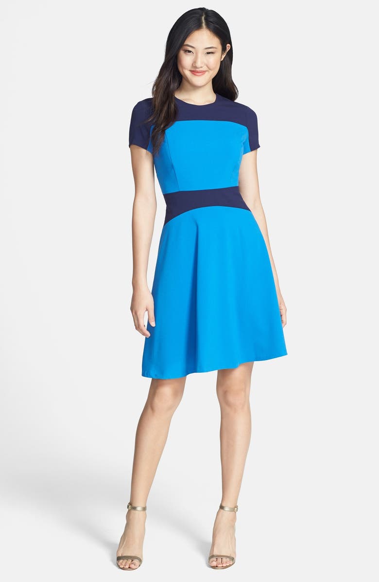 Marc New York by Andrew Marc Two-Tone Fit & Flare Dress | Nordstrom