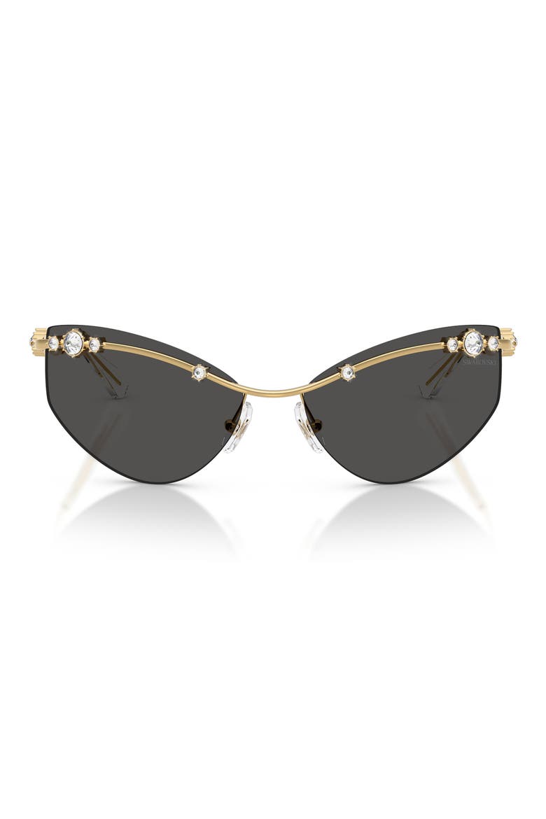 61mm Irregular Sunglasses, Main, color, GOLD / DARK GREY