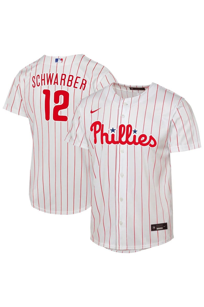 Youth Nike Kyle Schwarber White Philadelphia Phillies Replica Jersey, Main, color, White