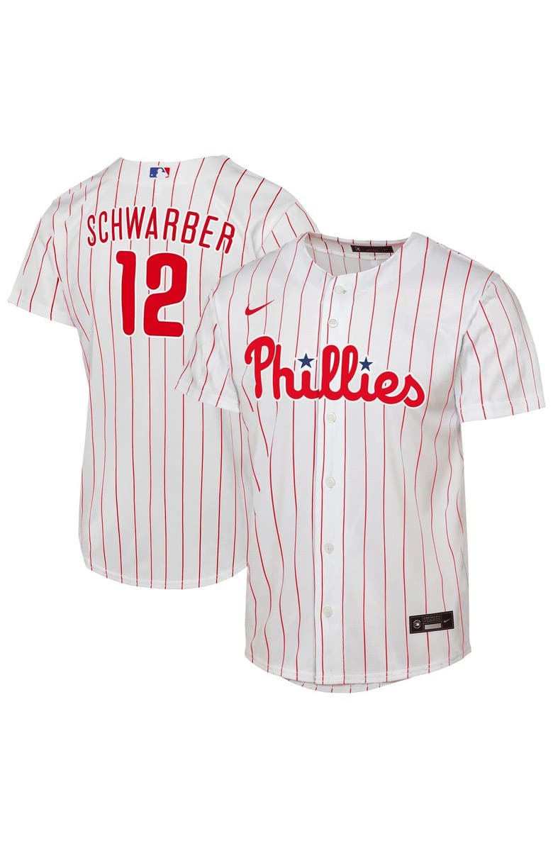 Nike Youth Nike Kyle Schwarber White Philadelphia Phillies Replica Jersey, Main, color, White