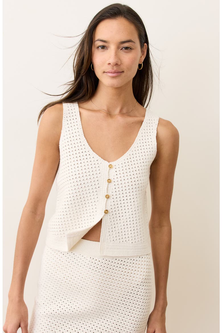 Oasis Cotton Blend Sweater Vest, Alternate, color, CREAM