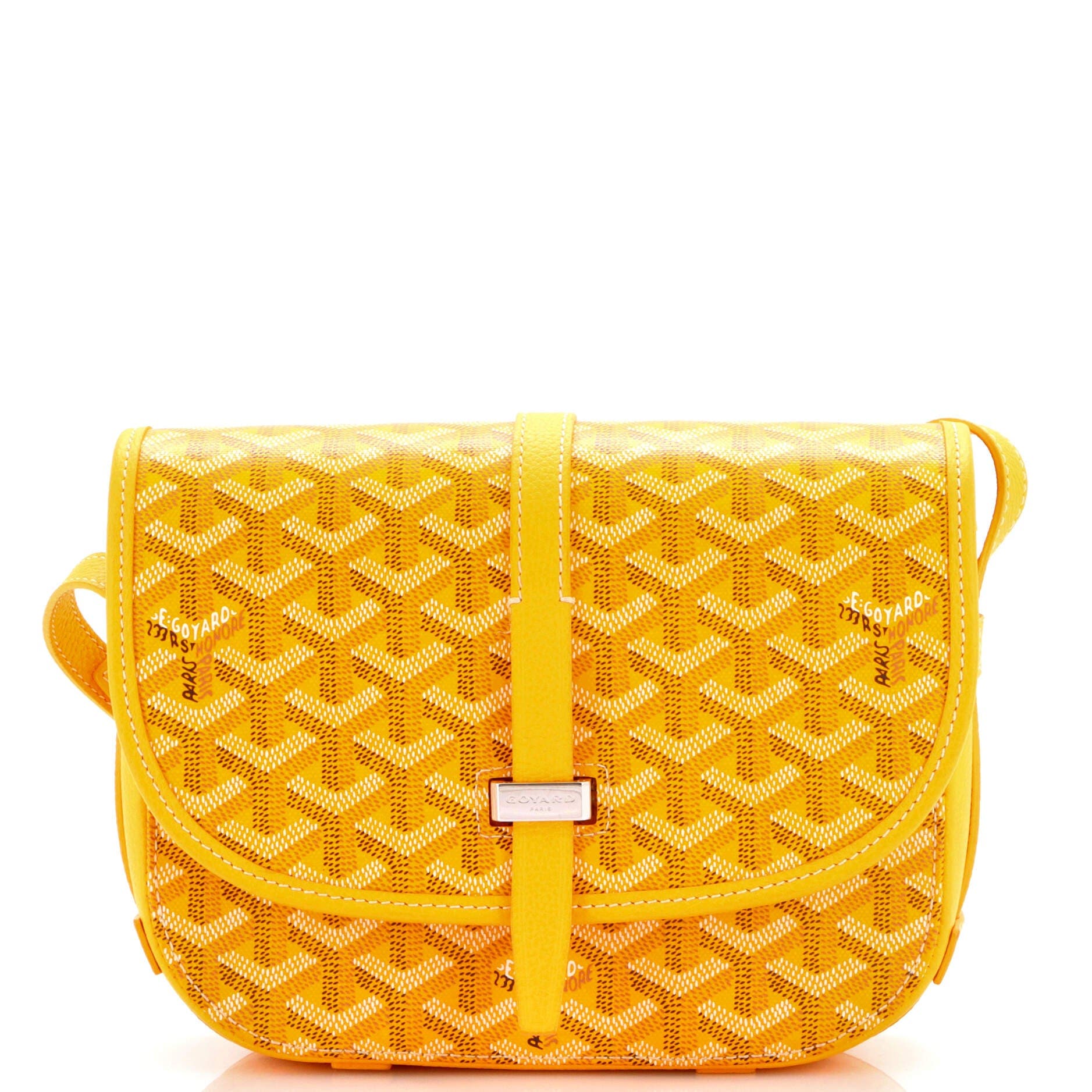 Pre-Owned Goyard Belvedere II Messenger Bag Coated Canvas PM, Main, color, Yellow