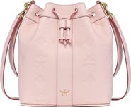 MCM Dessau Drawstring Bag in Maxi Monogram Leather