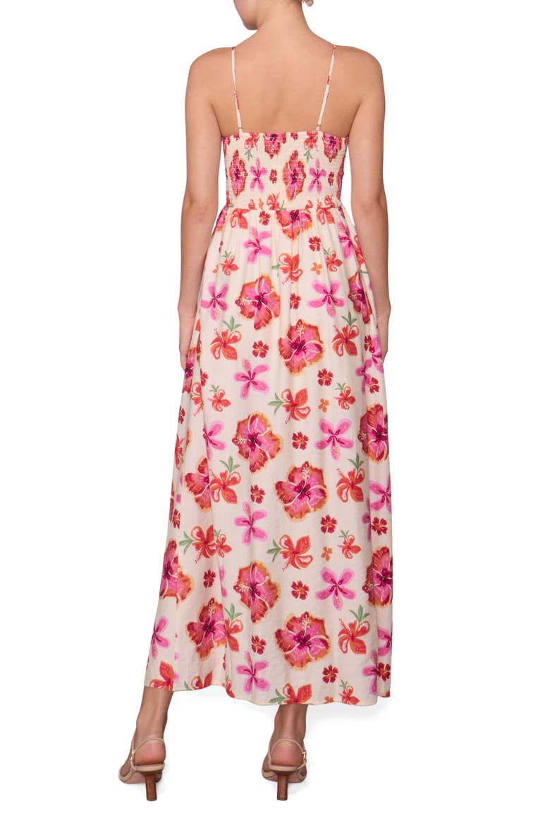 Floral Print Sleeveless Maxi Dress, Alternate, color, IVORY MULTI