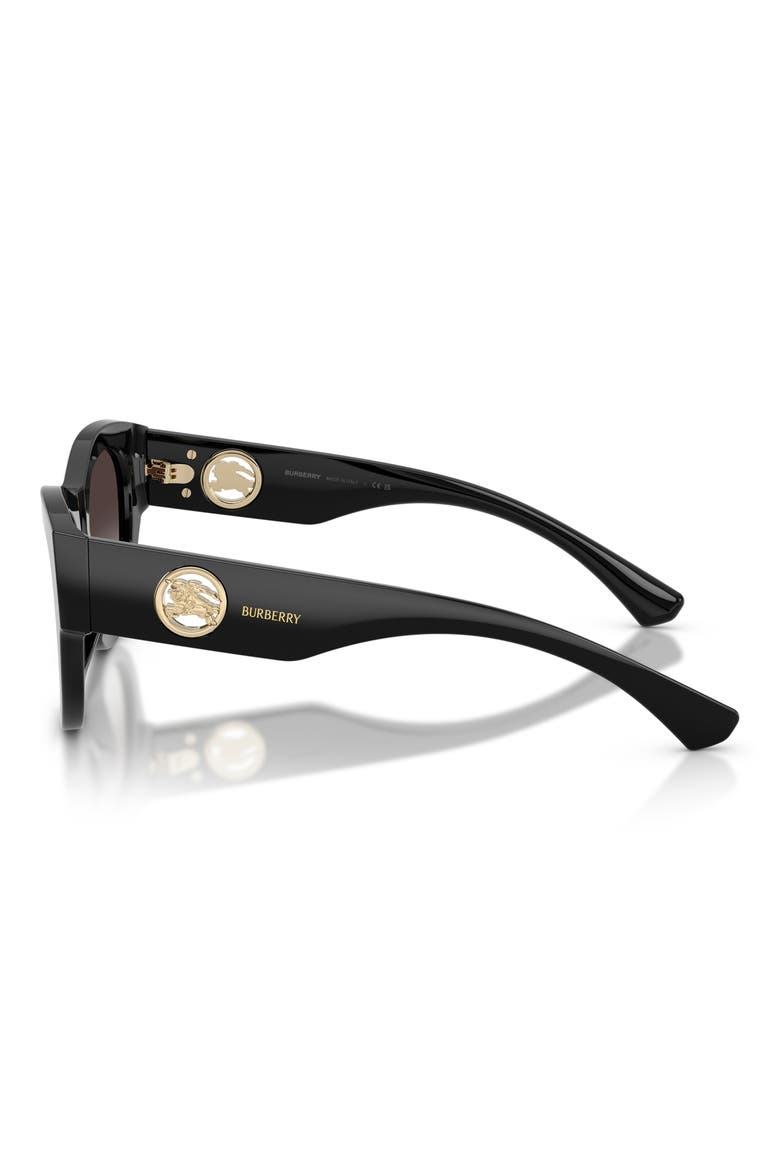52mm Round Sunglasses, Alternate, color, BLACK / GREY GRADIENT