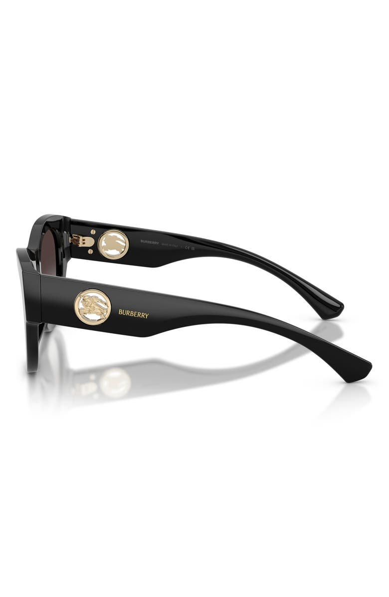Burberry 52mm Round Sunglasses, Alternate, color, Black / Grey Gradient