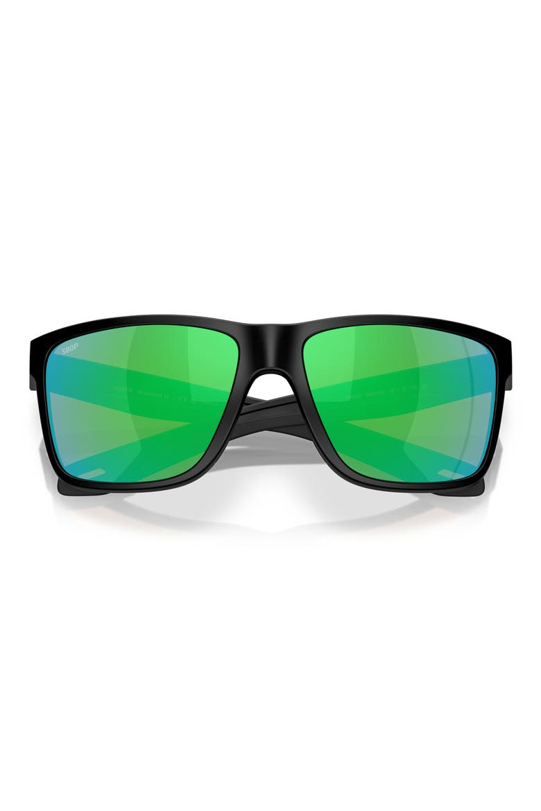 Broadbill II 58mm Polarized Rectangular Sunglasses, Alternate, color, MATTE BLACK/ BRIGHT GREEN