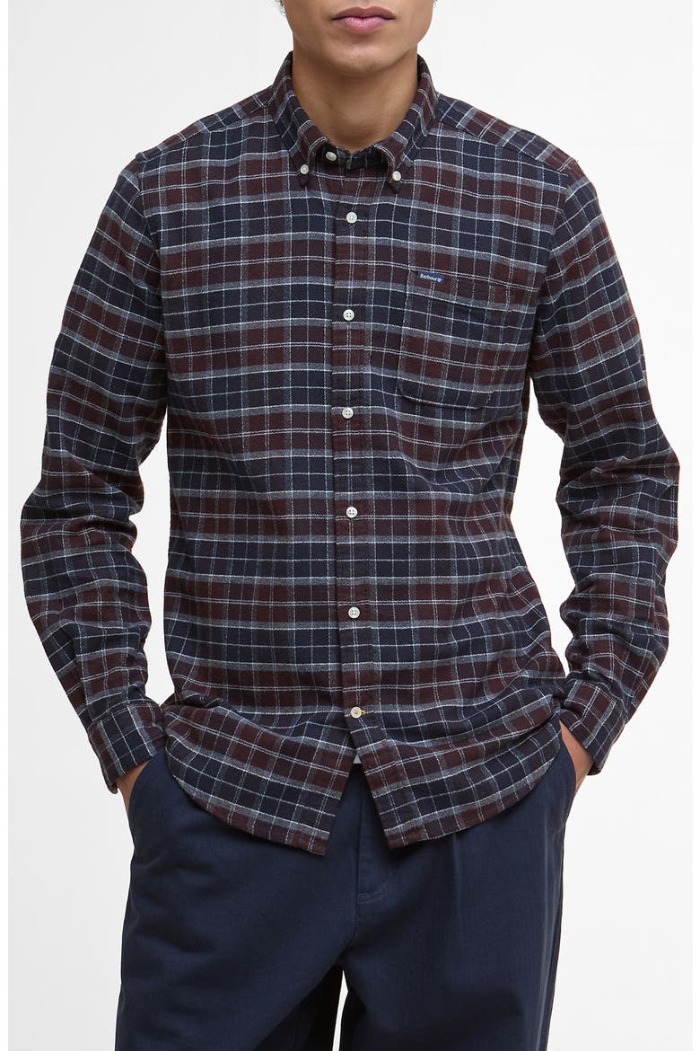 Haddington Tailored Fit Tartan Plaid Cotton Shirt, Main, color, MIDNIGHT OAK TARTAN