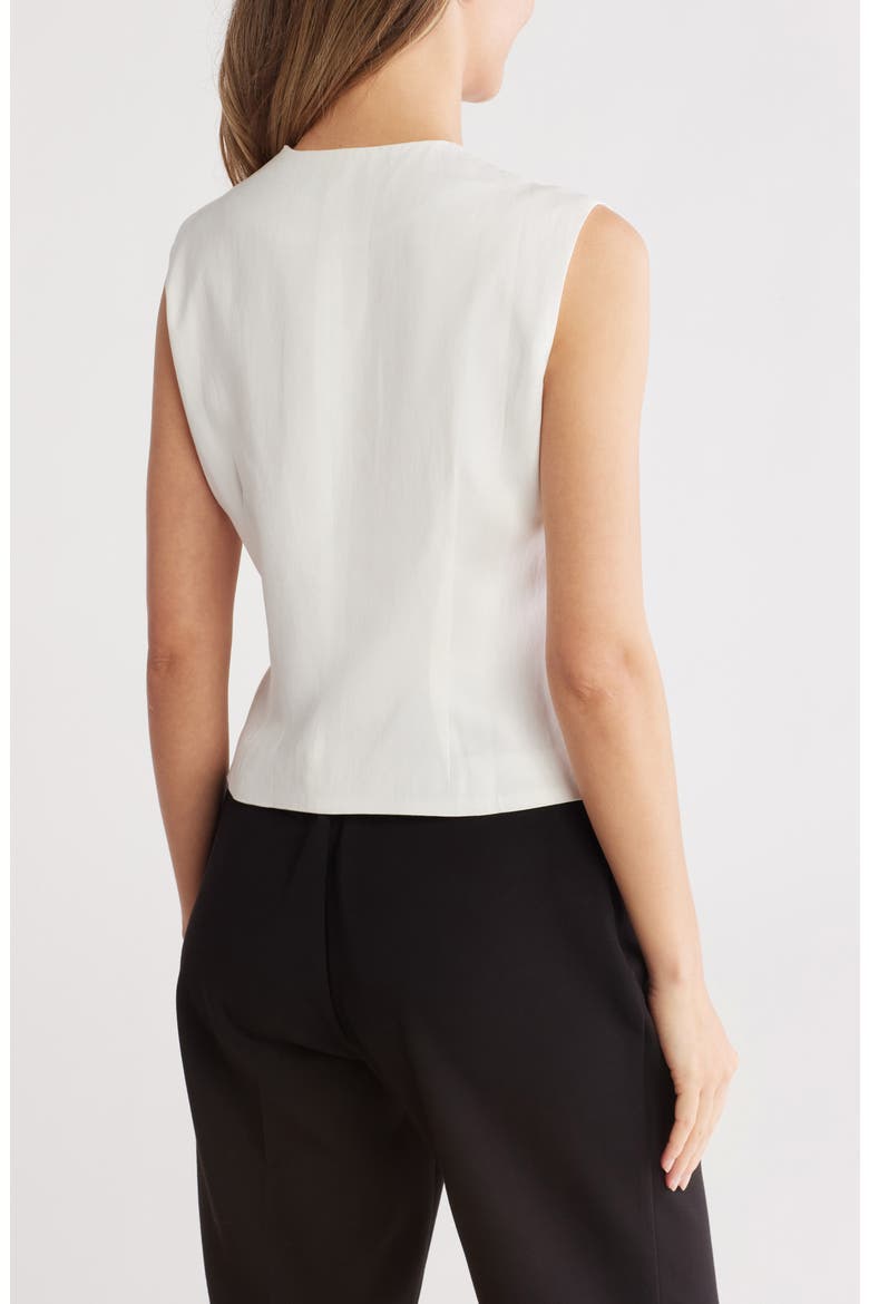 Asymmetric Button Front Vest, Alternate, color, OFF WHITE