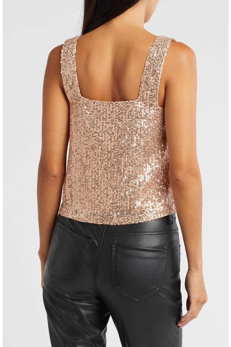Relaxed Sequin Crop Top, Alternate, color, ROSE GOLD