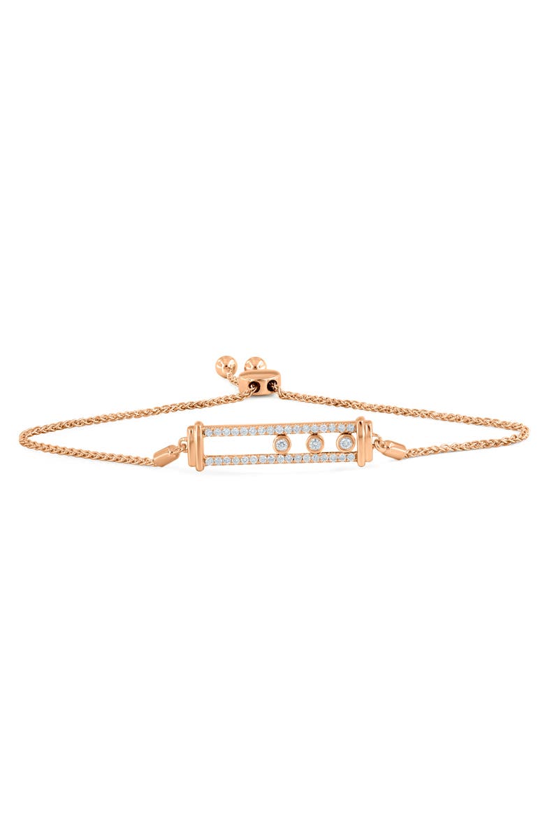 LuvMyJewelry Rectangular Kinetic Trio Slider Bolo Adjustable Diamond Bracelet in 14K Gold, Main, color, 