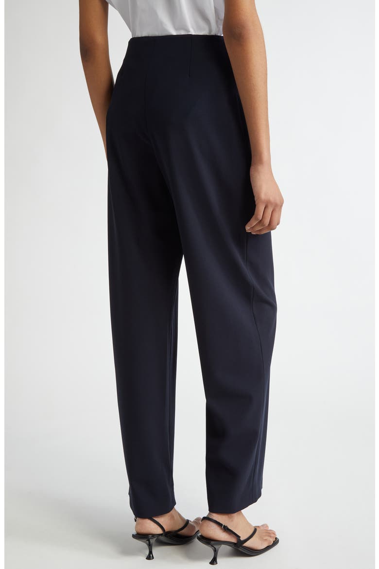 Larissa Loose Fit Stretch Virgin Wool Crepe Trousers, Alternate, color, NAVY