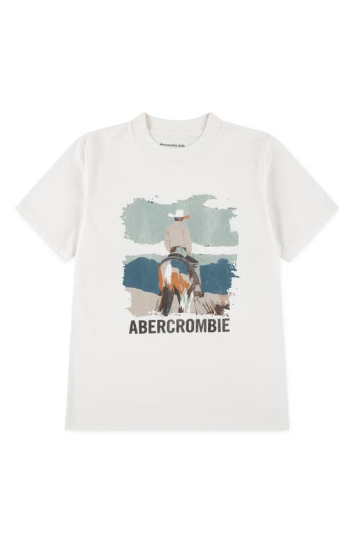 Abercrombie Kids Kids' Back Trail Cotton Graphic T-shirt In White