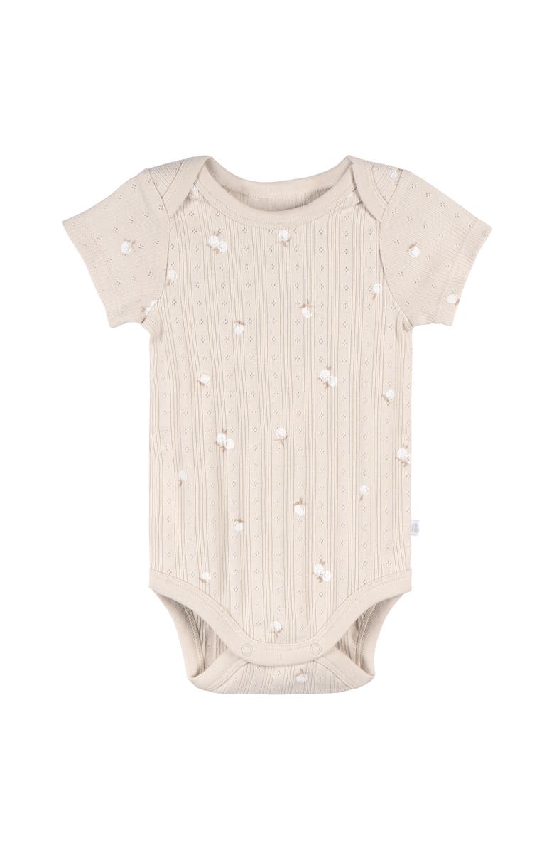 Just Born Assorted 3-Pack Bodysuits, Alternate, color, Nature Tan