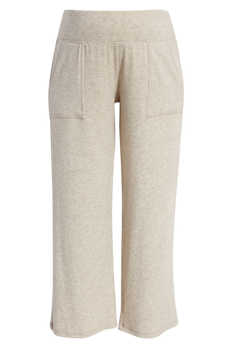 Wide Leg Crop Maternity Pants, Alternate, color, OATMEAL