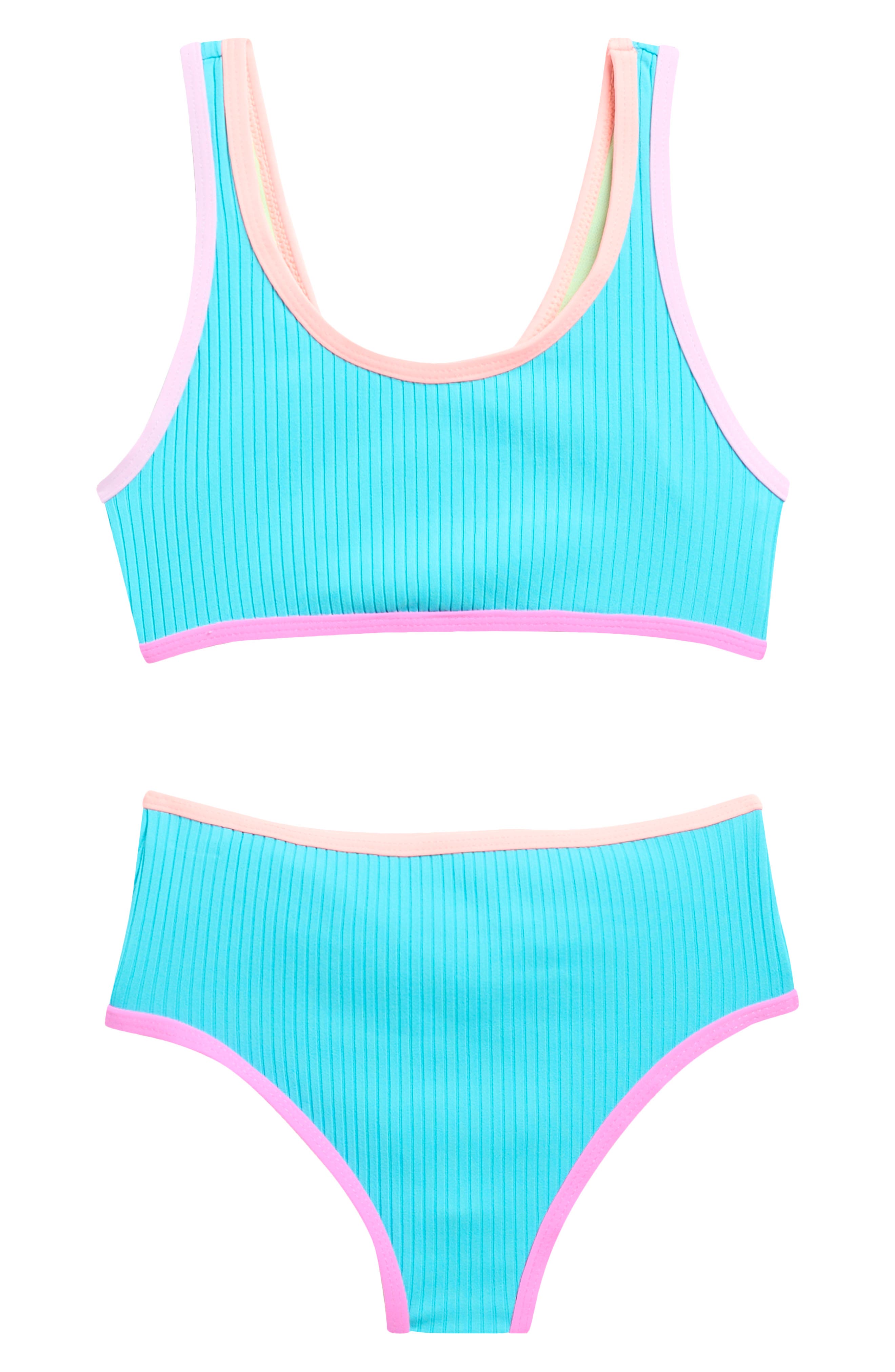 Beach Lingo Kids' Two-piece Bralette Swimsuit In Blue