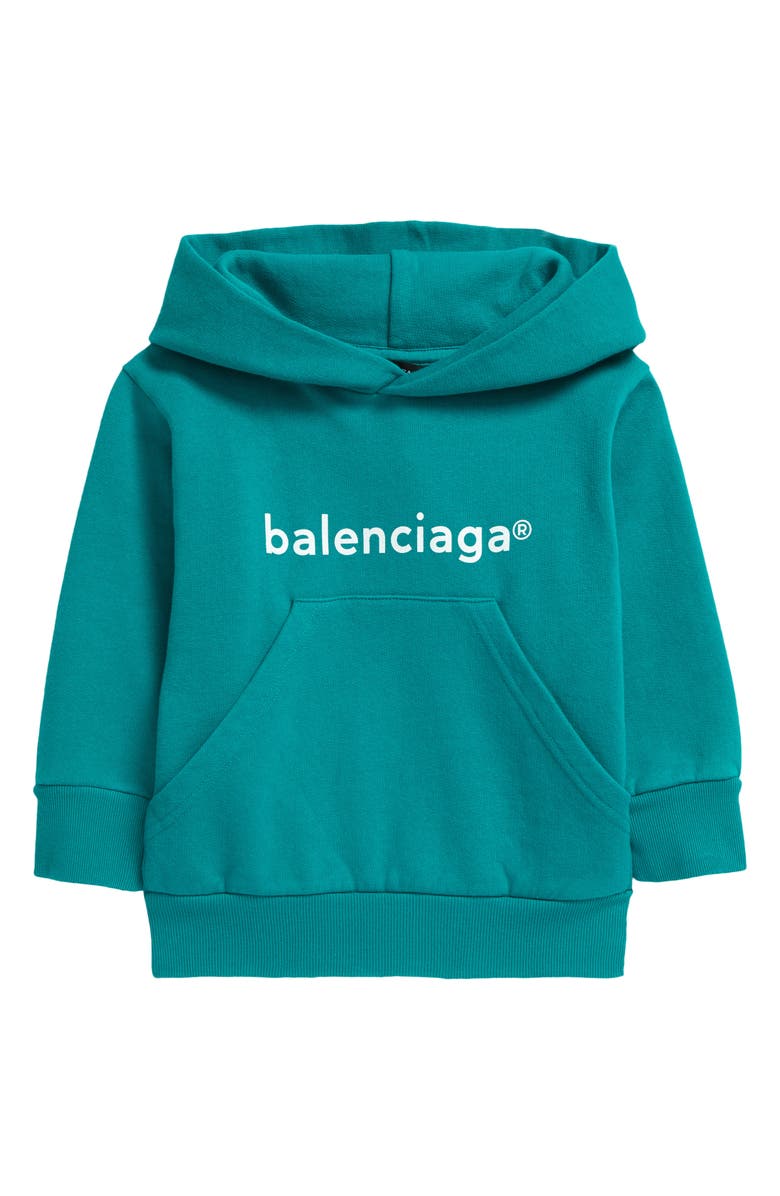 Balenciaga Kids' Classic Logo Cotton Hoodie, Main, color, 