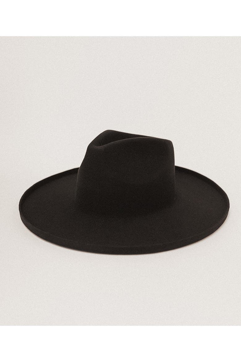 Five Points Wide Brim Fedora Hat, Main, color, Black