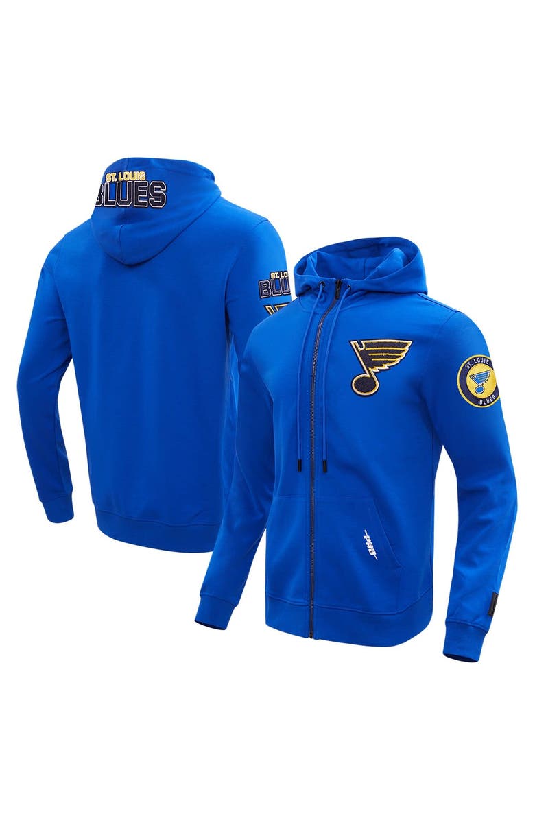 PRO STANDARD Men's Pro Standard Blue St. Louis Blues Classic Chenille Full-Zip Hoodie Jacket, Main, color, Blue