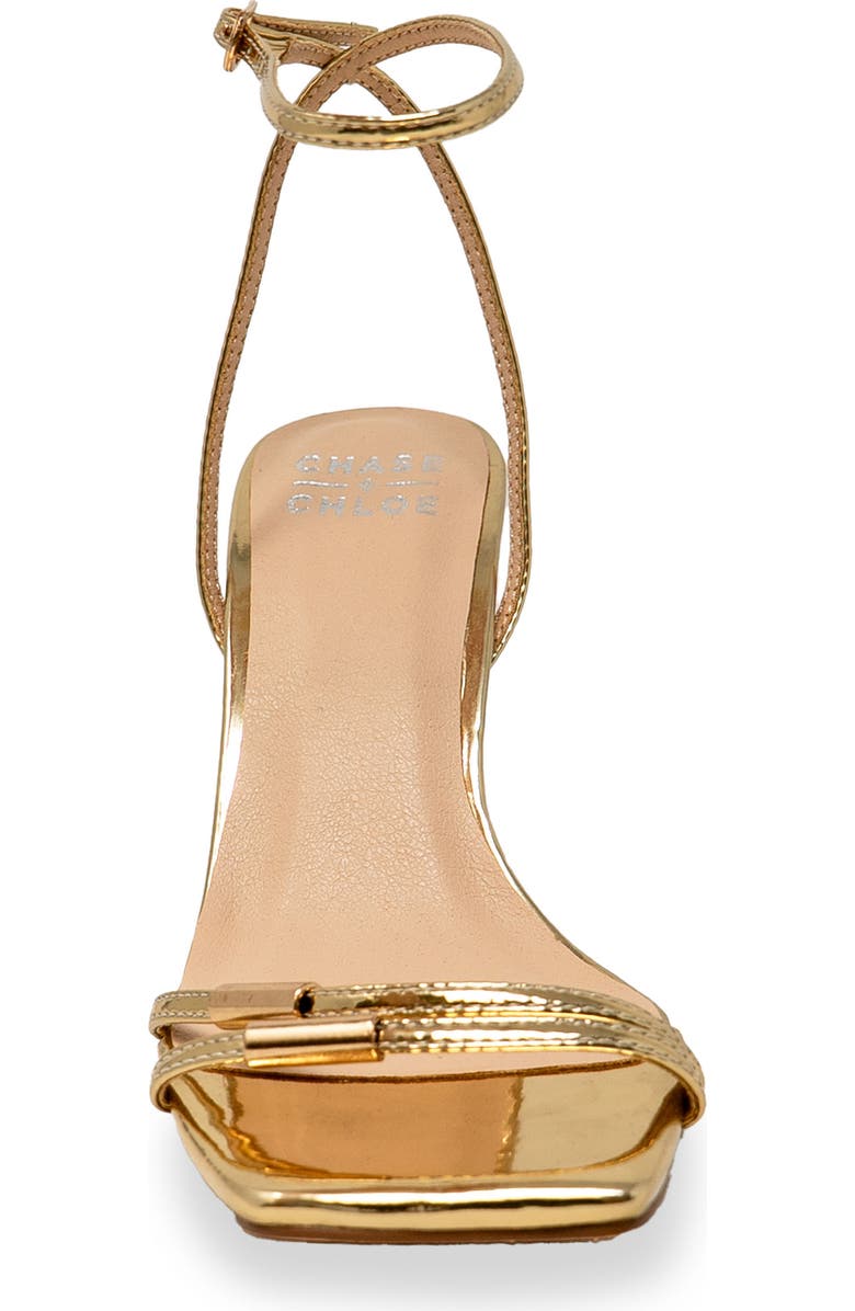 CHASE AND CHLOE Cielle Ankle Strap Sandal, Alternate, color, Gold Metallic