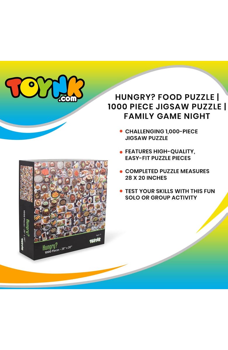 Toynk Hungry? Food Puzzle | 1000 Piece Jigsaw Puzzle | Family Game Night, Alternate, color, Multi-Color