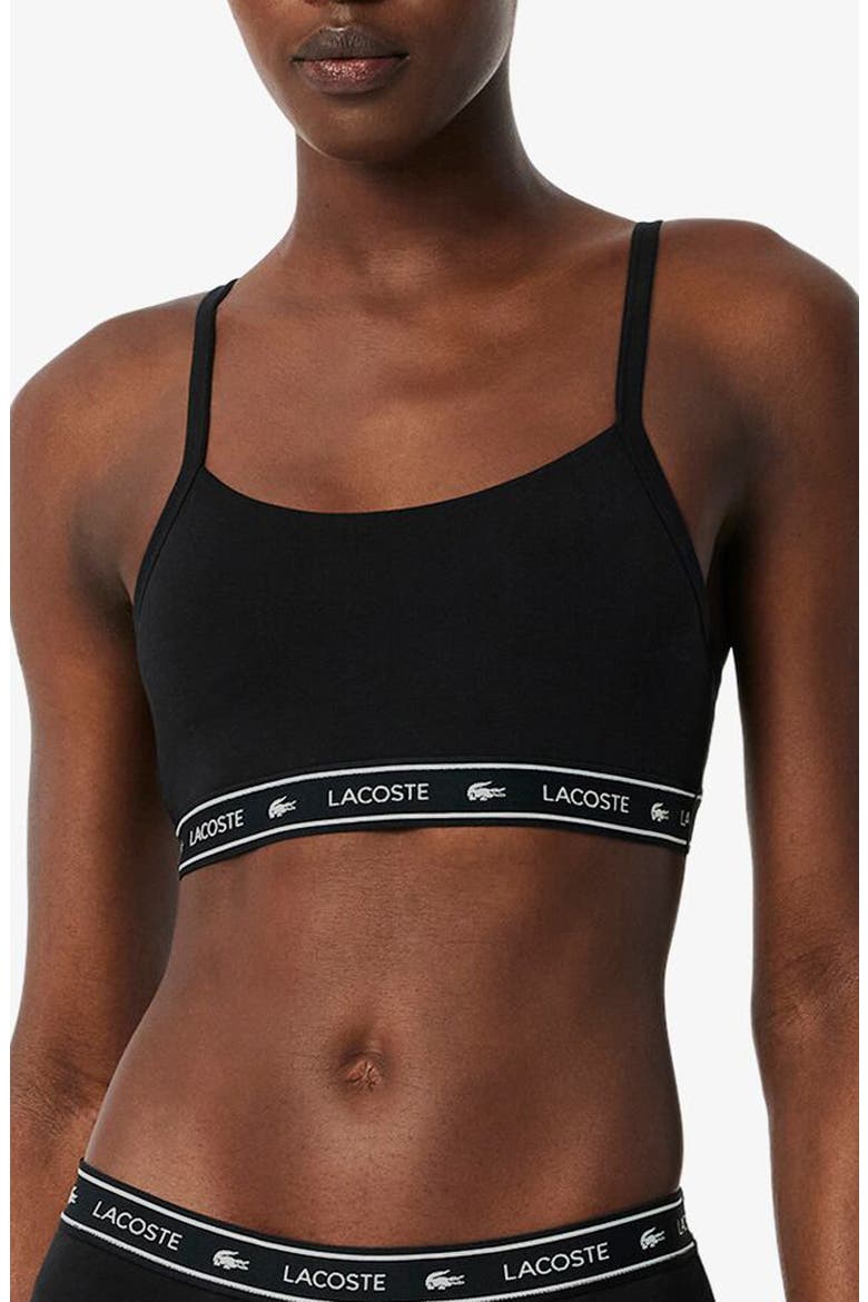 Stretch Cotton Bralette, Main, color, BLACK