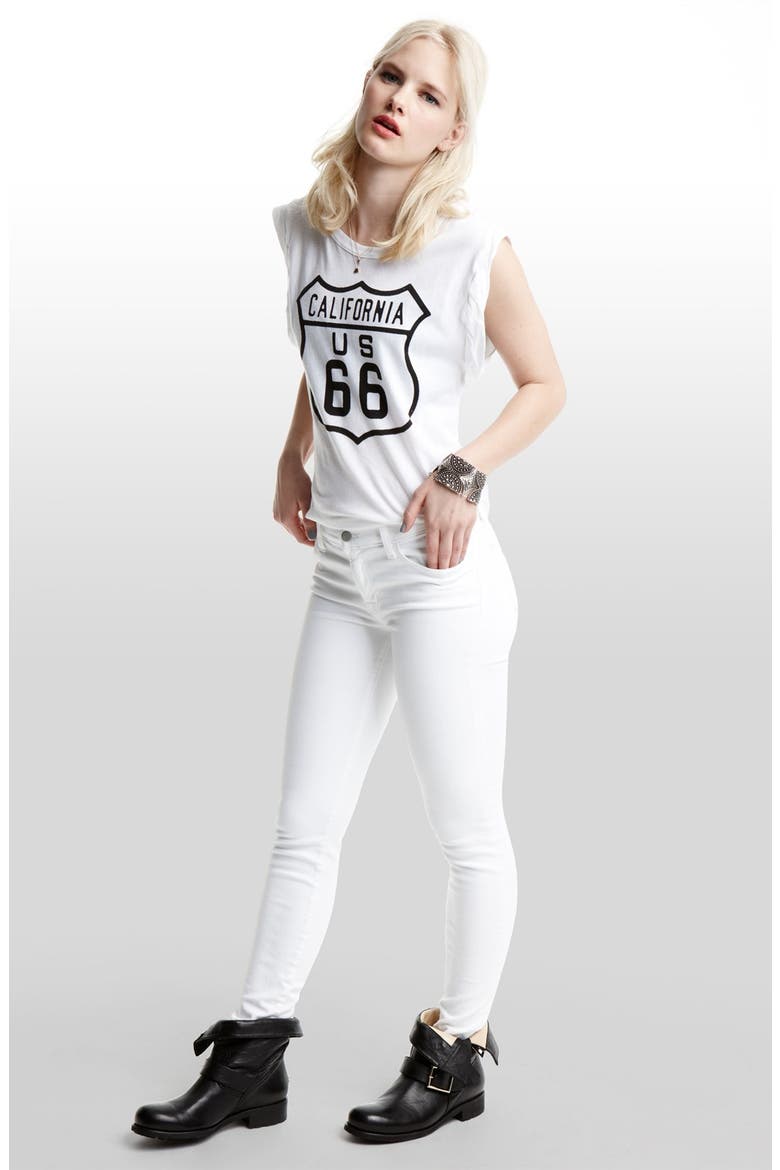 Destroyed Skinny Jeans, Alternate, color, BLANC DESTRUCT