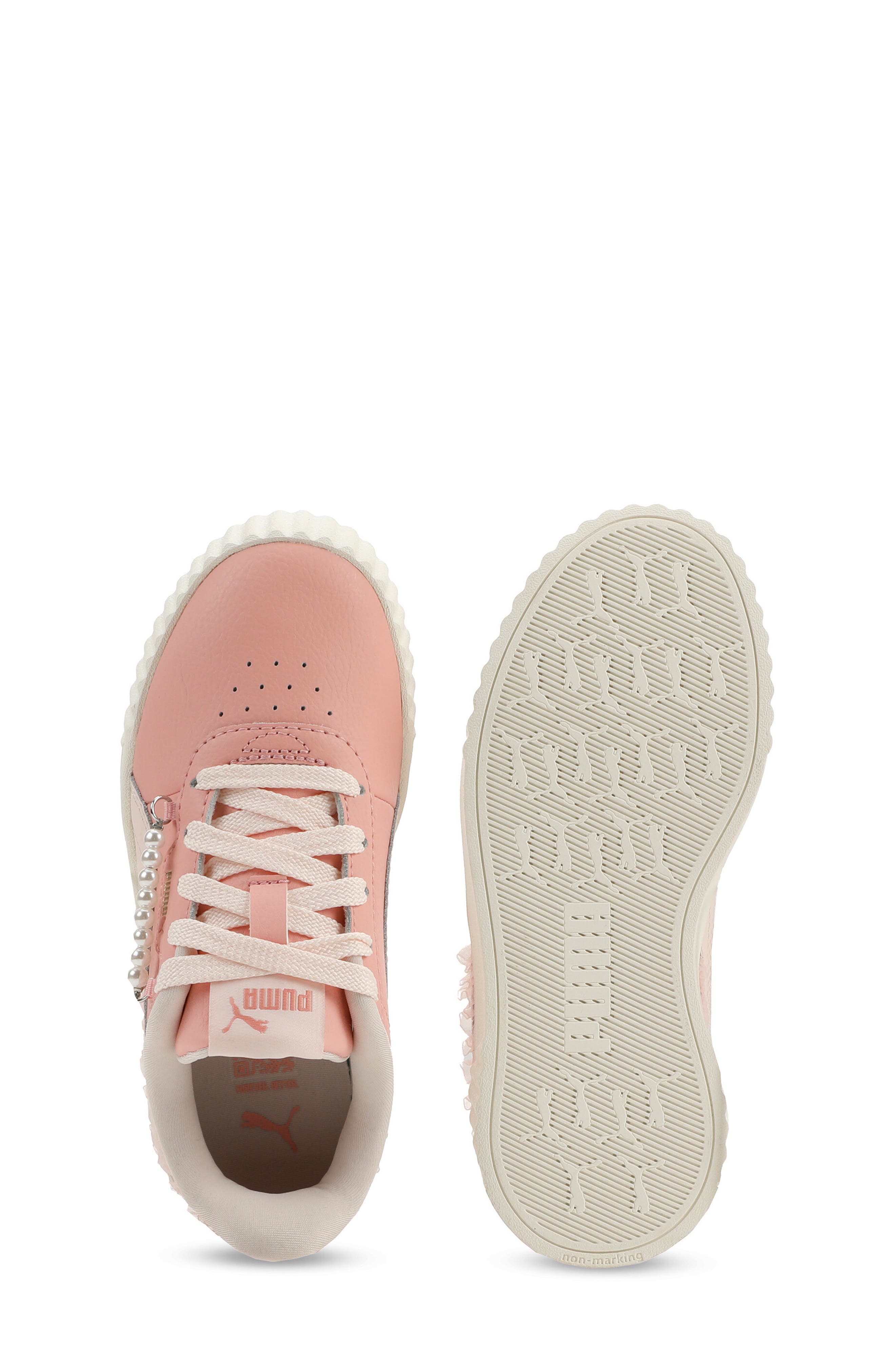 PUMA Kids' Carina 3.0 Nu Romantic Low Top Sneaker, Alternate, color, Rosy Outlook/ Jasmine Flower