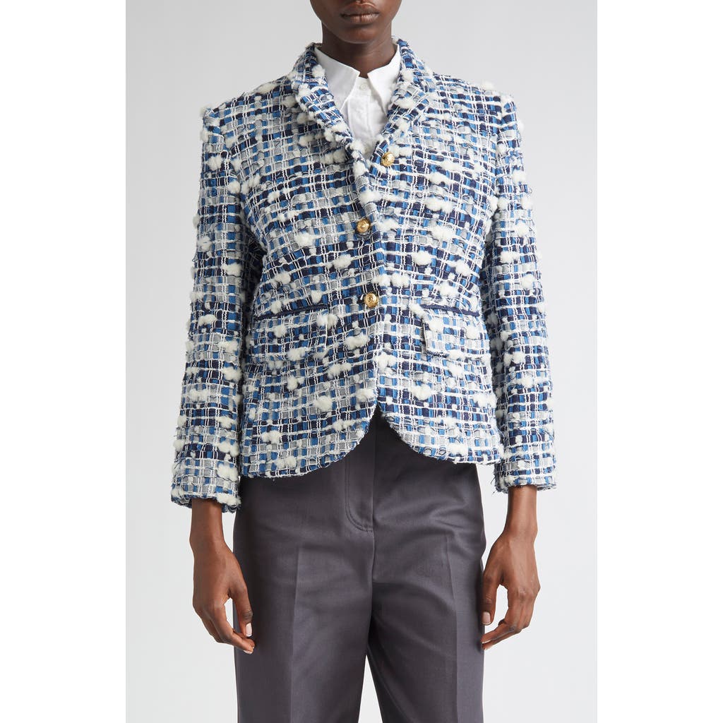 THOM BROWNE THOM BROWNE DENIM TWEED BLAZER
