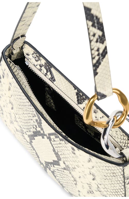 Staud Ollie Metallic Leather Shoulder Bag In White