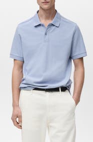 MANGO Regular Fit Cotton Pique Knit Polo