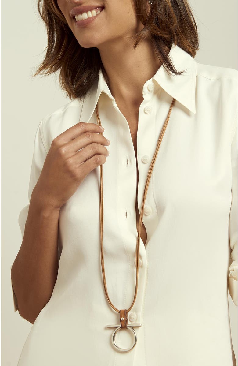 CXC Omega Long Necklace, Alternate, color, Silver