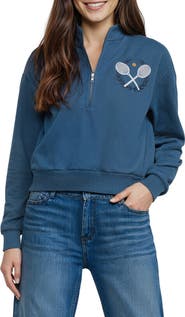 Wildfox Carly Sports Club Quarter Zip Pullover