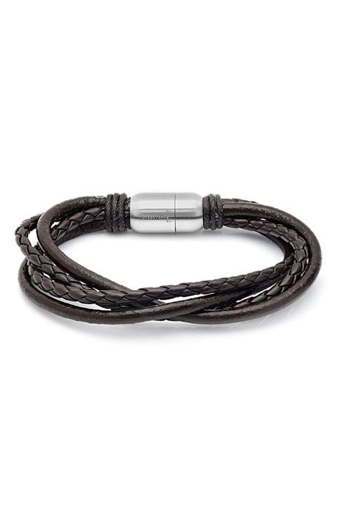 Men's Multi Strand Knotted Leather Bracelet