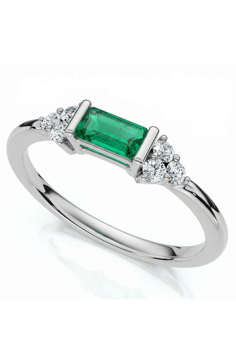 Bliss Diamond 1/3Ct Thin Emerald Diamond Stackable Wedding Ring 14k Gold Lab Grown, Alternate, color, 14K White Gold