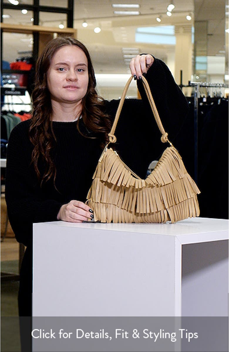 Large Fringe Leather Shoulder Bag, sales video thumbnail