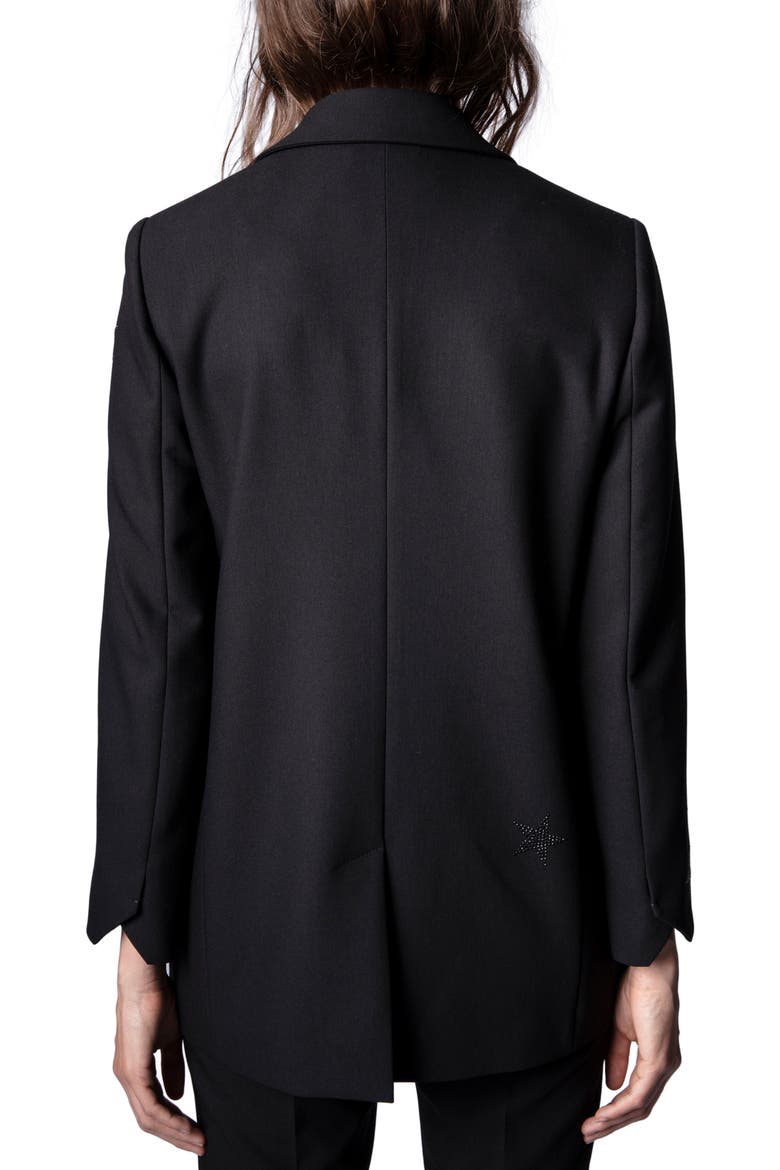 Viva Rhinestone Star Jacket, Alternate, color, NOIR