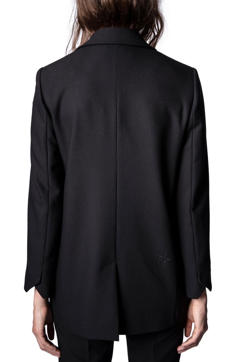 Zadig & Voltaire Viva Rhinestone Star Jacket, Alternate, color, 