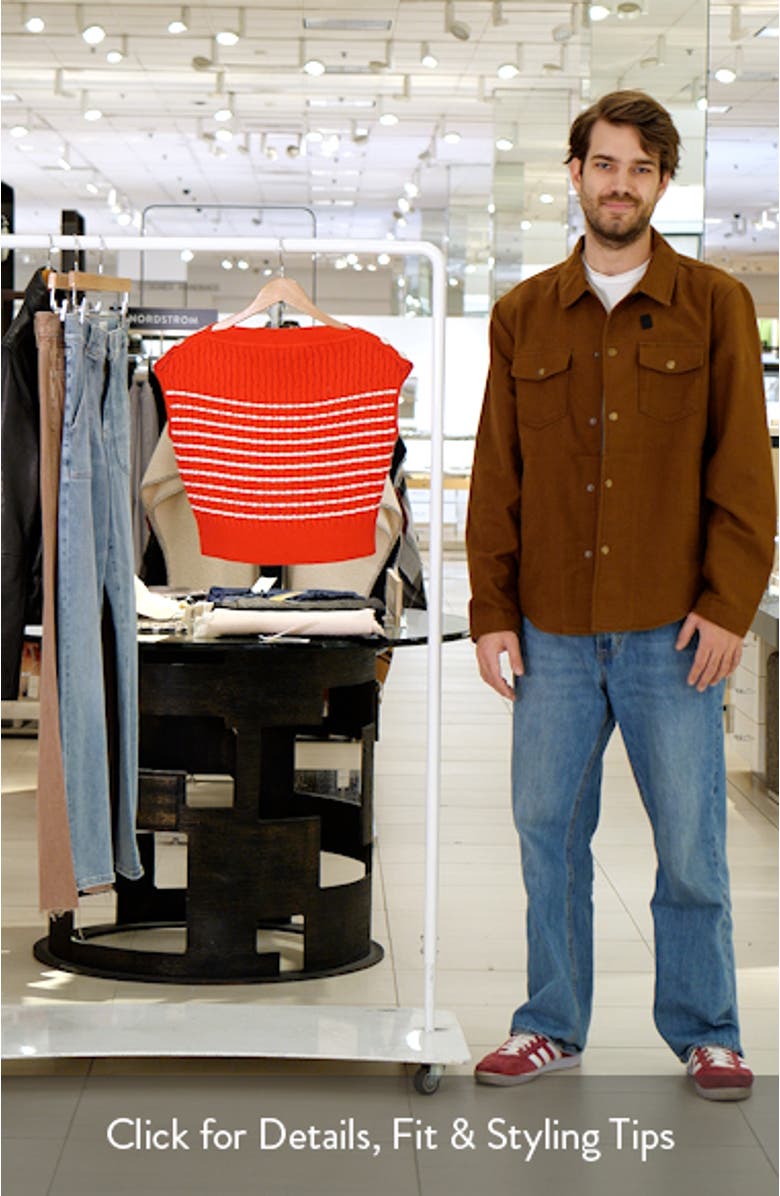 Button Shoulder Stripe Cable Stitch Sweater, sales video thumbnail