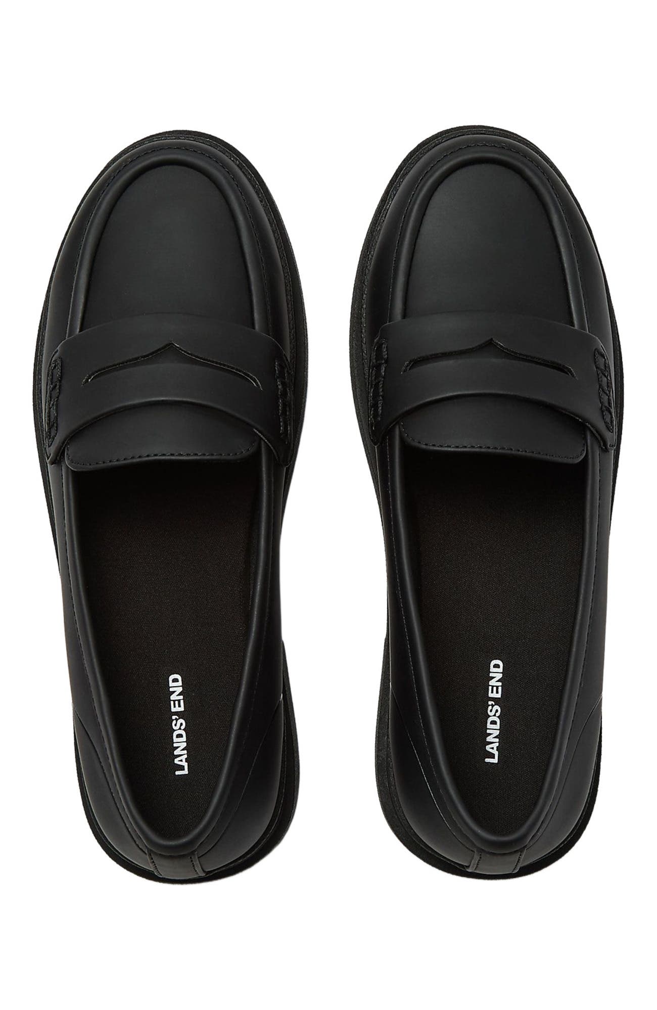 Lands' End All Weather Slip On Penny Loafers, Alternate, color, Black