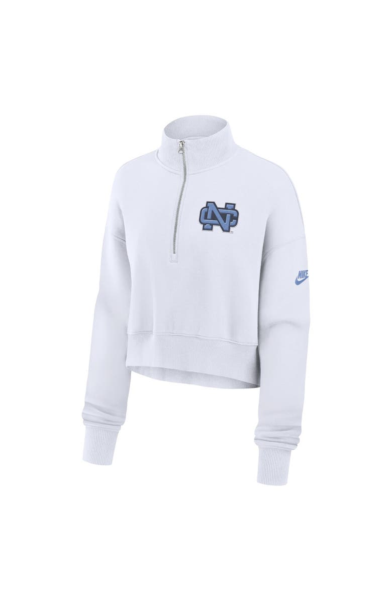 Nike Women's Nike White North Carolina Tar Heels Legacy Elevated Logo Cropped Half-Zip Sweatshirt, Alternate, color, White
