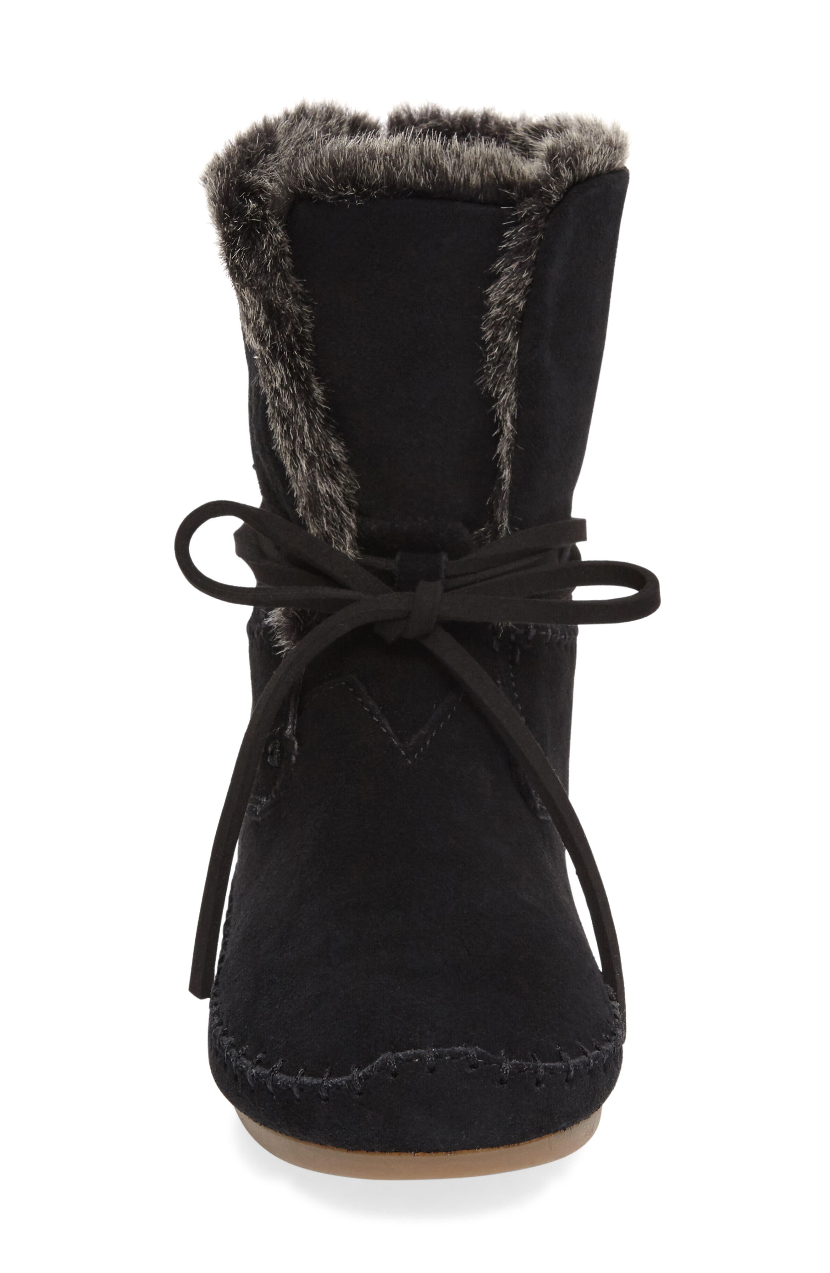 TOMS 'Zahara' Suede Bootie with Faux Fur Lining, Alternate, color, 