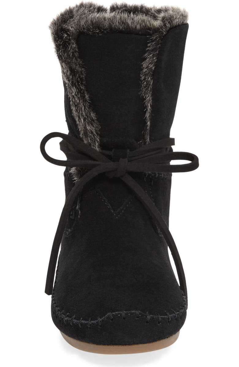 TOMS 'Zahara' Suede Bootie with Faux Fur Lining, Alternate, color,