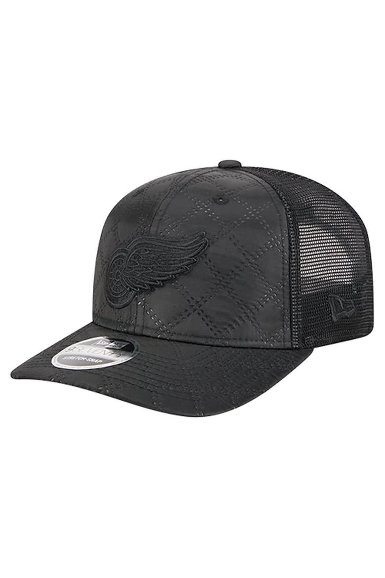 Men's New Era  Black Detroit Red Wings Quilted Nylon 9SEVENTY Adjustable Trucker Hat, Main, color, Black